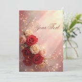 Invitation Elegant Red and Pink Fantasy Wedding Roses (Debout devant)