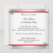 Invitation Élégant Red Black Black Damask Pearl Party (Dos)
