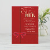 Invitation Elegant Red Bow Christmas Company (Debout devant)