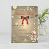 Invitation Elegant Red Bow,Confetti Company Christmas Party (Debout devant)
