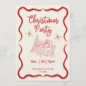 Invitation Elegant Red Bow Photo Christmas Holiday Party (Devant)