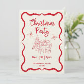 Invitation Elegant Red Bow Photo Christmas Holiday Party (Debout devant)