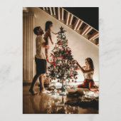 Invitation Elegant Red Bow Photo Christmas Holiday Party (Dos)