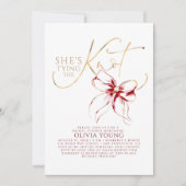 Invitation Elegant Red Bow She's Tying The Knot Bridal Shower (Devant)