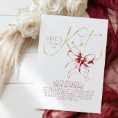 Invitation Elegant Red Bow She's Tying The Knot Bridal Shower