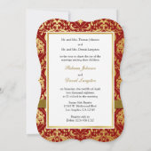 Invitation Élégant Red et or chinois double bonheur (Dos)