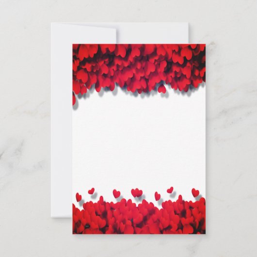 Invitation Elegant Red Hearts réception   (Dos)