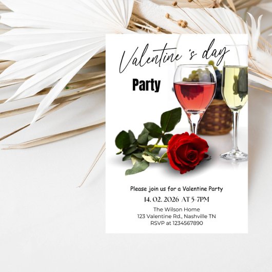 Invitation Elegant Red & Pink Valentine Party