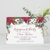 Invitation Elégant Red Poinsettia Aquarelle PARTICIPANT (Debout devant)