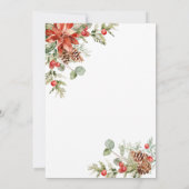 Invitation Elegant Red Poinsettia Pine Fir Watercolor Wedding (Dos)