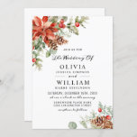 Invitation Elegant Red Poinsettia Pine Fir Watercolor Wedding<br><div class="desc">Create the perfect Wedding invite with this "Elegant Red Poinsettia Pine Fir Watercolor Wedding Invite" modèle. For further customization,  please click the "customize further" link and use our design tool to modify this template. If you need help or matching items,  please contact me.</div>