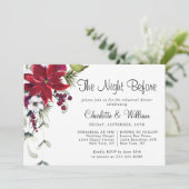 Invitation Elegant Red Poinsettia Watercolor REHEARSAL DINNER (Debout devant)