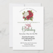 Invitation Elegant Red Rose 25th Birthday (Devant)