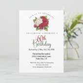 Invitation Elegant Red Rose 60th Birthday (Debout devant)