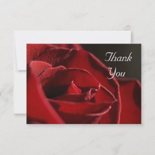 Invitation Élégant Red Rose Flat Merci Notes