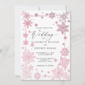 Invitation Elegant Red snowflakes Winter Wedding (Devant)