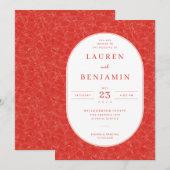 Invitation Elegant Red Swirls (Devant / Derrière)