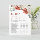 Invitation Élégant Red Winter Fêtes des mariées Scattegories  (Debout devant)