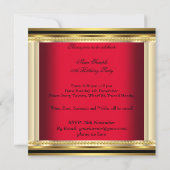 Invitation Elégant Regal Red Cream Gold Damask Anniversaire (Dos)
