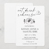 Invitation Elegant Rehearsal Dinner (Devant / Derrière)