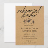Invitation Elegant Rehearsal Dinner (Devant / Derrière)