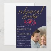 Invitation Elegant Rehearsal Dinner (Devant / Derrière)