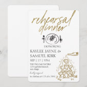 Invitation Elegant Rehearsal Dinner (Devant / Derrière)