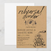 Invitation Elegant Rehearsal Dinner (Devant / Derrière)