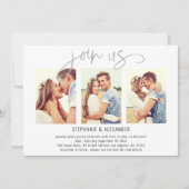 Invitation Elégant Rejoignez-nous 3 Photo Script Wedding Invi (Devant)