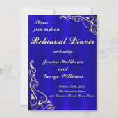 Invitation Élégant Repas Royal Royal Royal Golden Blue (Devant)