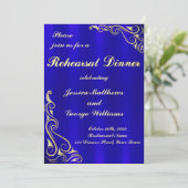 Invitation Élégant Repas Royal Royal Royal Golden Blue (Debout devant)