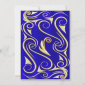 Invitation Élégant Repas Royal Royal Royal Golden Blue (Dos)