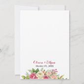 Invitation Elégant ressort Blush Floral Mariage Gold Frame (Dos)