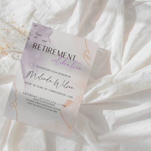 Invitation Elegant Retired Nurse Celebration Party