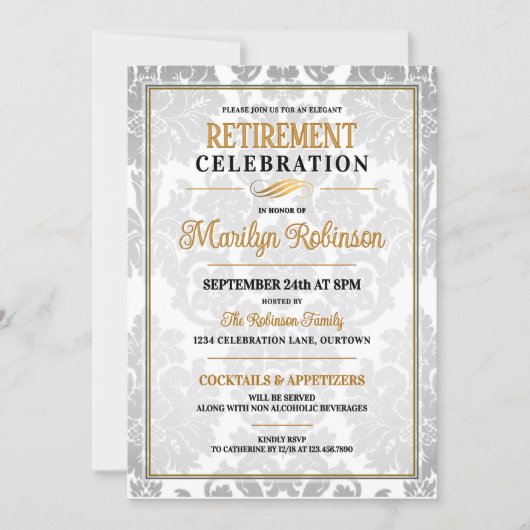 Invitation Elegant Retirement Party (Devant)