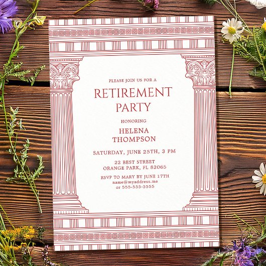 Invitation Elegant Retirement Party in pink