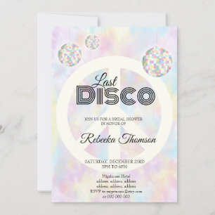 Invitation Élégant Rétro Disco boule Groovy Enterrement de v