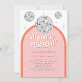 Invitation Élégant Retro Disco Groove Fête des mariées rose (Devant)