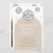 Invitation Elegant Retro Disco Groove Fiançailles photo (Devant / Derrière)