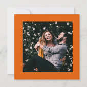 Invitation Élégant rétro floral moderne orange save the date (Dos)