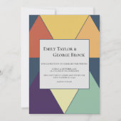 Invitation Elégant Retro Géométrique Design Mariage moderne (Devant)