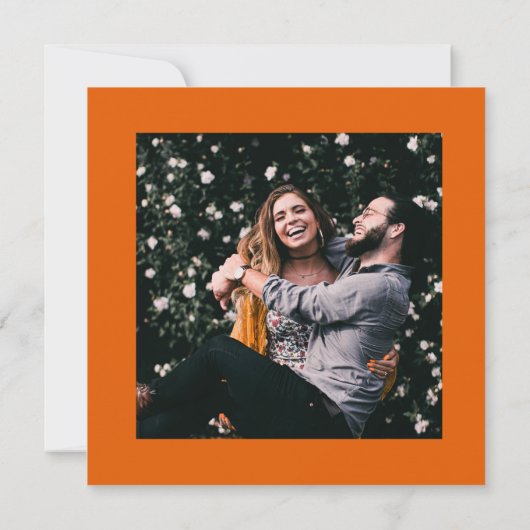 Invitation Élégant Rétro Moderne Floral Orange Enregistrer la (Dos)