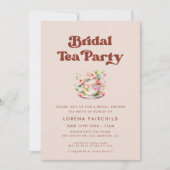 Invitation Elégant rétro Peach Pink Bridal Tea (Devant)