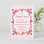 Invitation Elegant Ribbon Hand Drawn Bridal Shower (Debout devant)