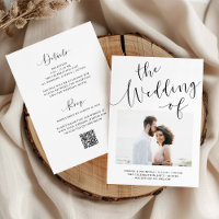 Élégant roman | Photo QR Code tout en un Mariage