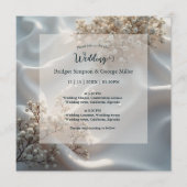 Invitation Elegant romantic babys breath floral wedding  (Devant)