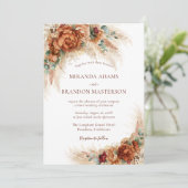 Invitation Elegant Romantic Floral Boho Wedding (Debout devant)