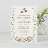 Invitation Elegant Romantic Spring Wildflower Wedding (Debout devant)