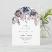 Invitation Elégant romantique Aquarelle Mariage d'arc fleuri (Debout devant)