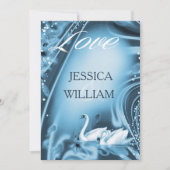Invitation Elégant Romantique Bleu Cygne Amour Mariage Invite (Devant)
